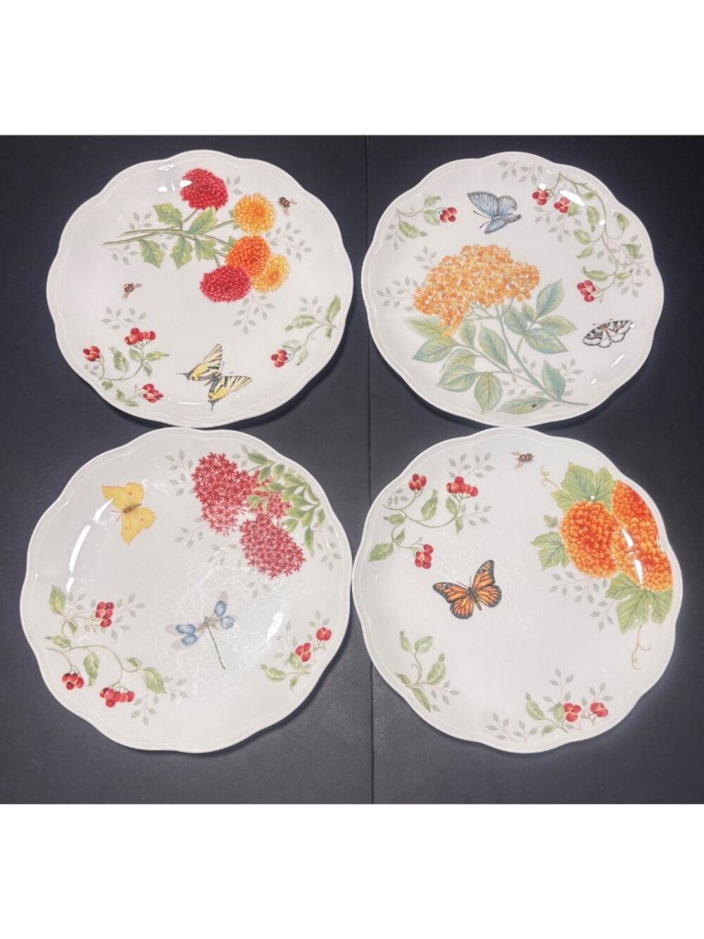 Lenox Butterfly Meadow Harvest Dinner Plates By Louise Le Luyer